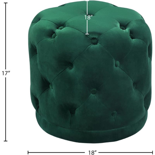 Meridian Furniture Harper Contemporary Velvet Ottoman/Stool in Green