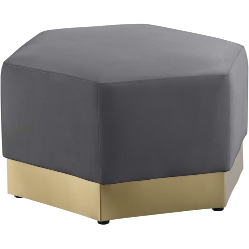 Meridian Furniture Marquis Gray Velvet Ottoman