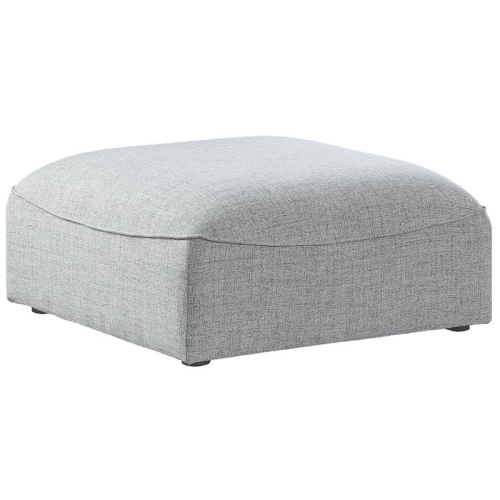 MERIDIAN FURNITURE  Miramar Grey Durable Linen Textured Ottoman