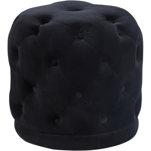 MERIDIAN FURNITURE  Harper Contemporary Velvet Ottoman/stool In In Black