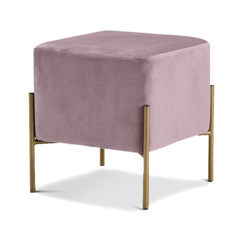 MERIDIAN FURNITURE  Isla Contemporary Velvet Ottoman/stool In Pink