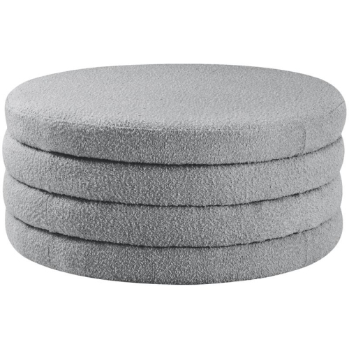 Meridian Furniture Aphia Grey Boucle Fabric Ottoman/Coffee Table