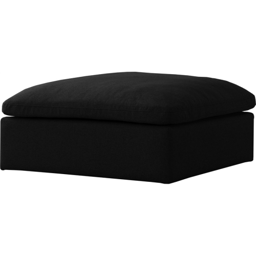 MERIDIAN FURNITURE  Serene Black Linen Fabric Deluxe Modular Ottoman