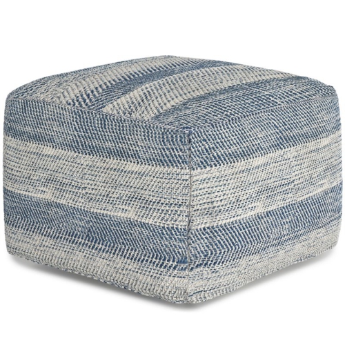 SIMPLI HOME  Clay Boho Square Pouf In Patterened Teal Melange Cotton i would recommend the pouf