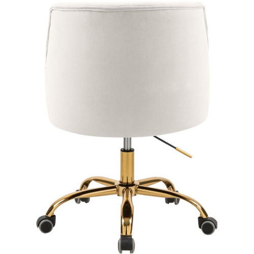 Meridian Furniture Arden Swivel Adjustable Cream Velvet and Gold Office Chair