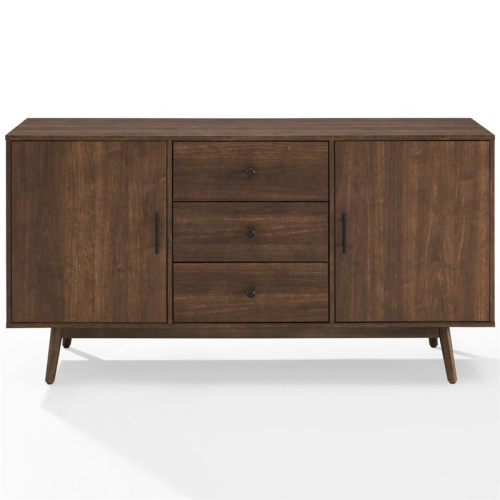Crosley Lucas Wooden Mid-Century Modern Sideboard in Brown