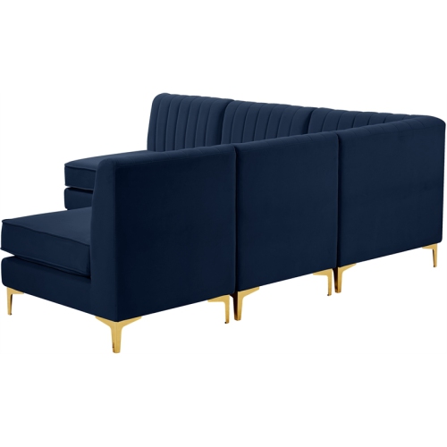 Meridian Furniture Alina Navy Velvet Modular Sectional