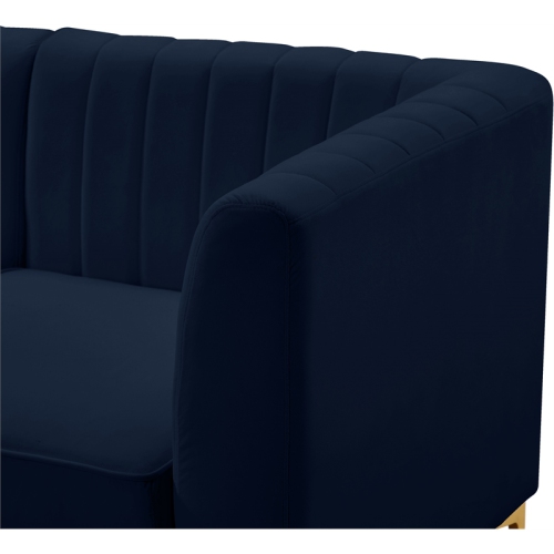 Meridian Furniture Alina Navy Velvet Modular Sectional