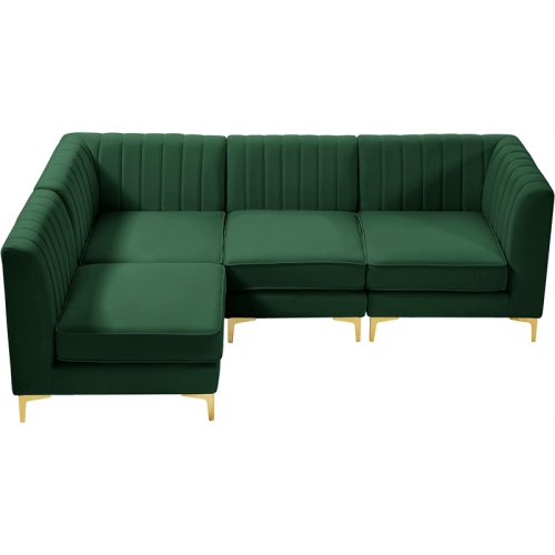 Meridian Furniture Alina Green Velvet Modular Sectional