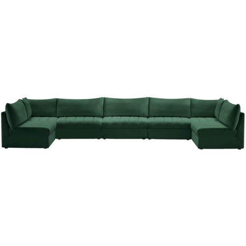 Image 1 of 5.. Meridian Furniture Jacob Green Velvet Modular Sectional