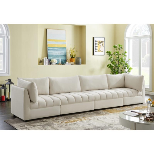 Meridian Furniture Jacob Cream Velvet Modular Sofa