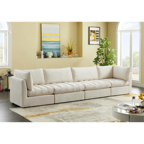 Meridian Furniture Jacob Cream Velvet Modular Sofa