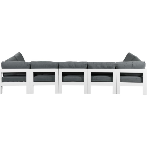 Meridian Furniture Nizuc Grey Fabric Outdoor Patio Modular Sectional