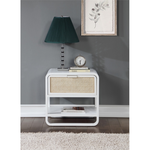 Meridian Furniture Sage White Wood Veneer Night Stand