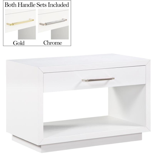 Meridian Furniture Avery White Wood Veneer Night Stand
