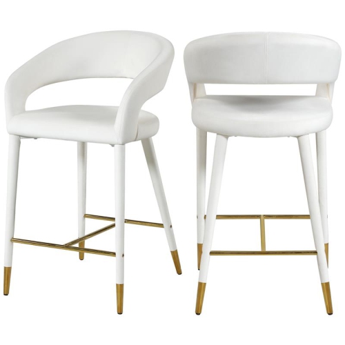 Meridian Furniture Destiny Cream Velvet Stool