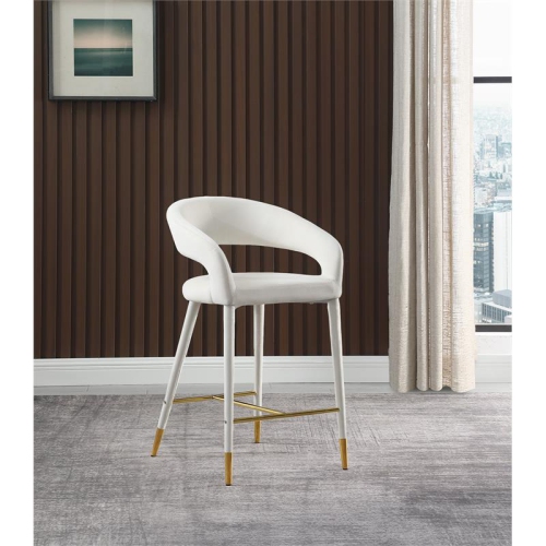 Meridian Furniture Destiny Cream Velvet Stool