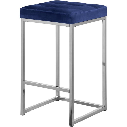 Meridian Furniture Nicola 26.5"H Velvet Counter Stool in Navy