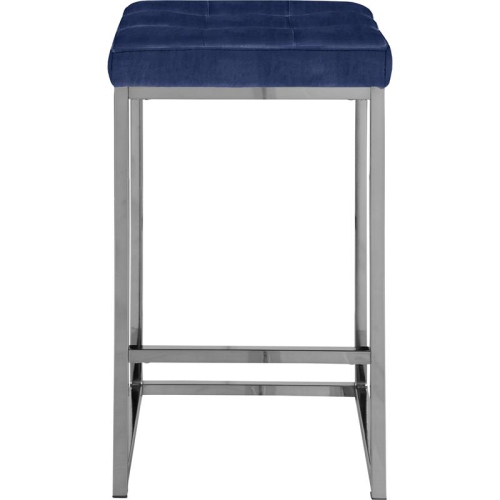 Meridian Furniture Nicola 26.5"H Velvet Counter Stool in Navy