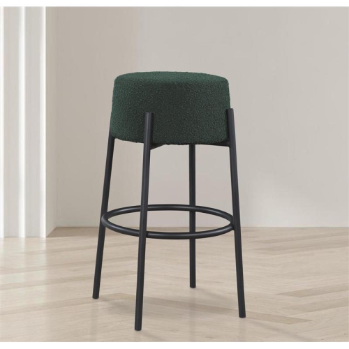 Meridian Furniture Avalon Green Boucle Fabric Bar Stool