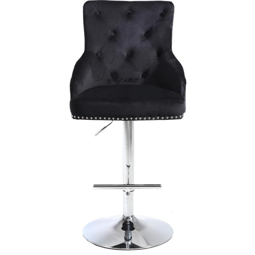 Meridian Furniture Claude 34.5"H Velvet Adjustable Bar Stool in Black