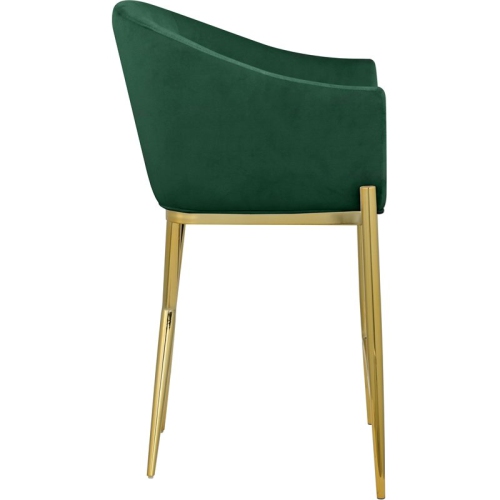 Meridian Furniture Xavier Green Velvet Counter Stool with Gold Metal Legs