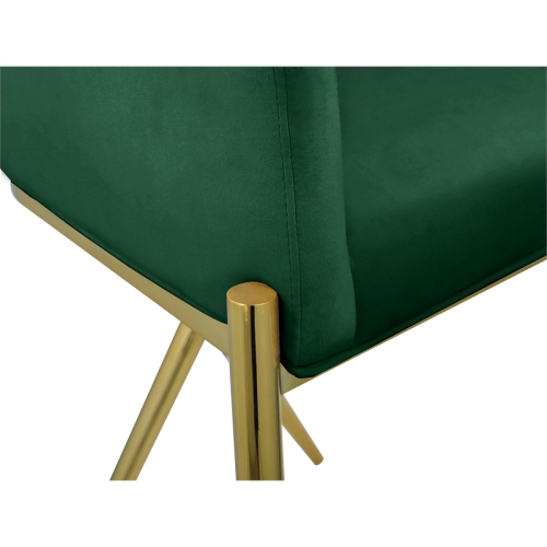 Meridian Furniture Xavier Green Velvet Counter Stool with Gold Metal Legs