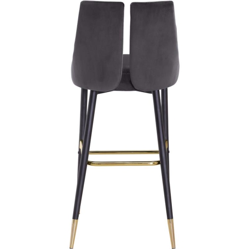 Meridian Furniture Sleek Gray Velvet Stool