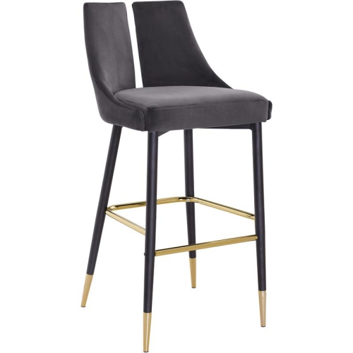 Meridian Furniture Sleek Gray Velvet Stool
