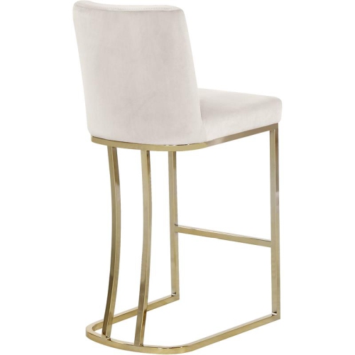 Meridian Furniture Heidi Cream Velvet Stool