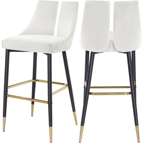 Meridian Furniture Sleek Cream Velvet Stool