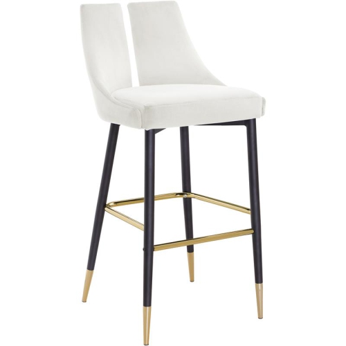 Meridian Furniture Sleek Cream Velvet Stool