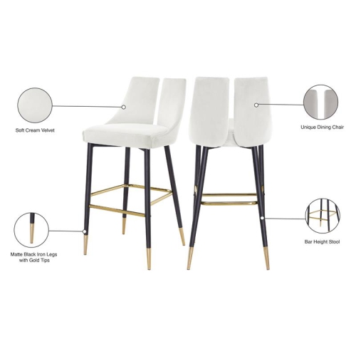 Meridian Furniture Sleek Cream Velvet Stool