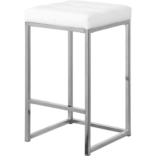 Meridian Furniture Nicola 26.5"H Leather Counter Stool in White