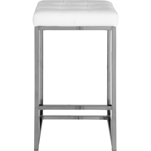 Meridian Furniture Nicola 26.5"H Leather Counter Stool in White