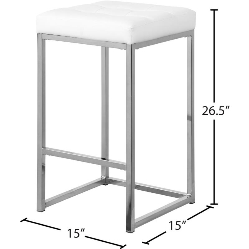 Meridian Furniture Nicola 26.5"H Leather Counter Stool in White