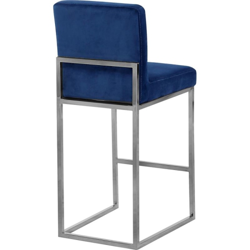 Meridian Furniture Giselle 26"H Velvet Counter Stool in Navy
