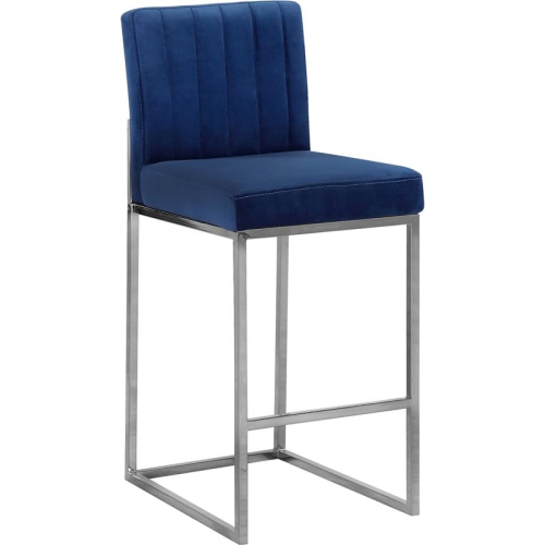 Meridian Furniture Giselle 26"H Velvet Counter Stool in Navy