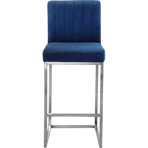 Meridian Furniture Giselle 26"H Velvet Counter Stool in Navy