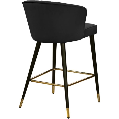 Meridian Furniture Cassie 28"H Velvet Counter Stool in Black