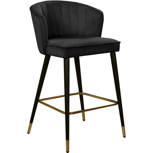 Meridian Furniture Cassie 28"H Velvet Counter Stool in Black