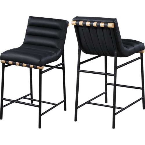 Image 1 of 6.. Meridian Furniture Burke Black Faux Leather Counter Stool
