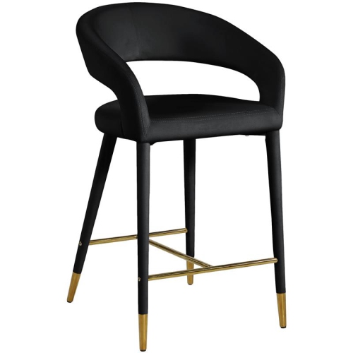 Meridian Furniture Destiny Black Velvet Stool