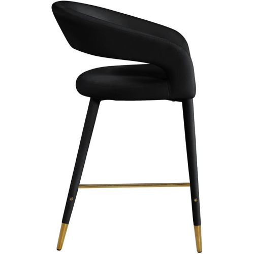 Meridian Furniture Destiny Black Velvet Stool