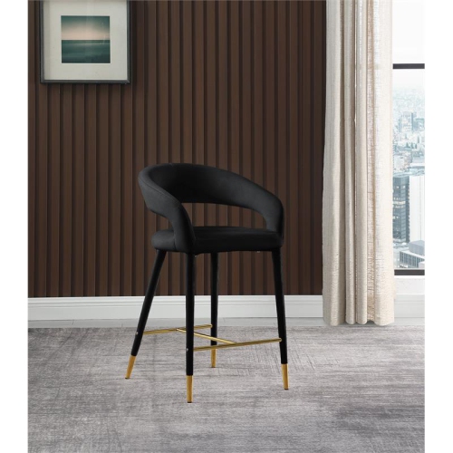 Meridian Furniture Destiny Black Velvet Stool