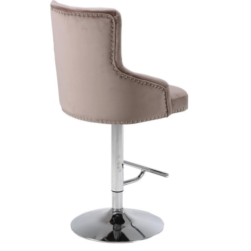 Meridian Furniture Claude 34.5"H Velvet Adjustable Bar Stool in Pink
