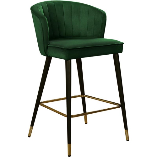 Meridian Furniture Cassie 28"H Velvet Counter Stool in Green