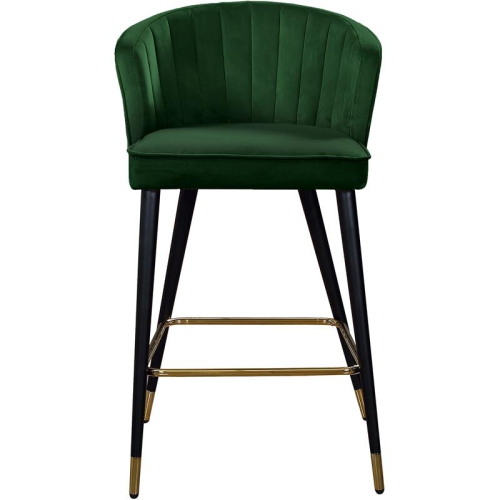 Meridian Furniture Cassie 28"H Velvet Counter Stool in Green