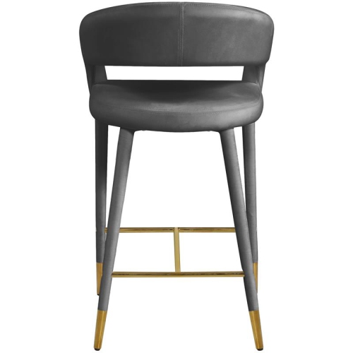 Meridian Furniture Destiny Grey Velvet Stool