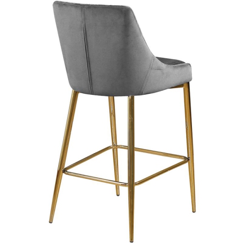 Meridian Furniture Karina 27.5"H Velvet Counter Stool in Gray